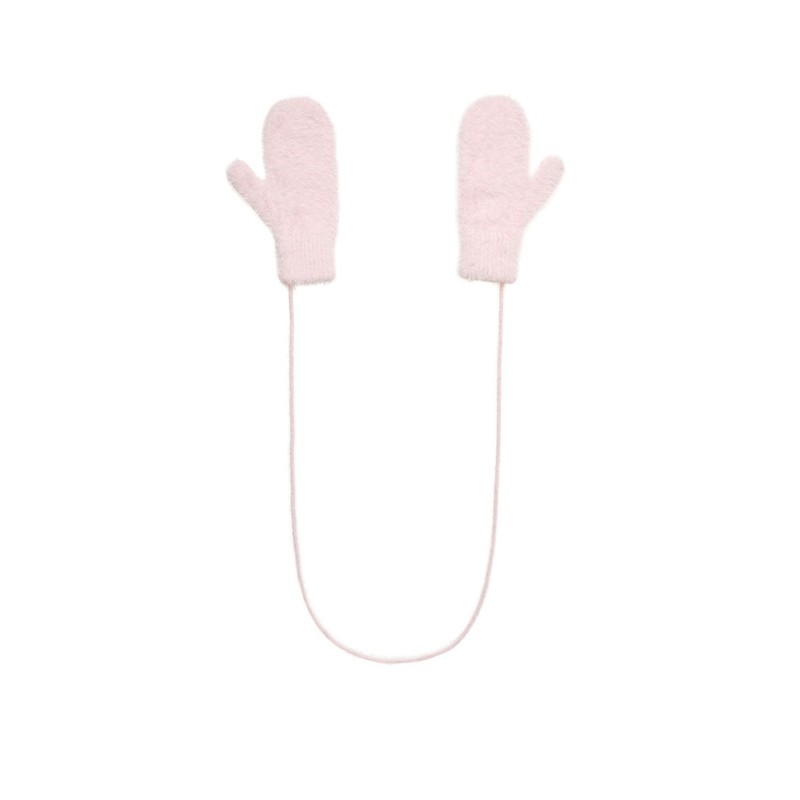 Rest and Recreation FLUFFY FUR MITTEN GLOVE - PINK