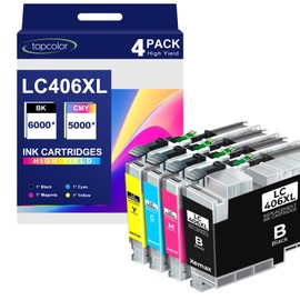 LC406XL Ink Cartridges High Yield Compatible for Brother Printer 4-Pack
