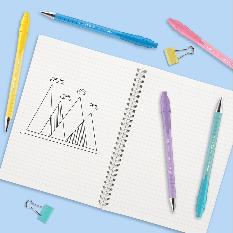 Paper Mate Flexgrip Ultra Pastel Ballpoint Pens | Medium Point