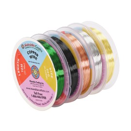 Mandala Crafts 28 Gauge Copper Wire for Jewelry Making Beading Wire - Assorted Copper Crafts Wire Bendable Beading Jewelry Wires for Wrapping - 55 Yds Dead Soft Wire for Electroculture Gardening DIY