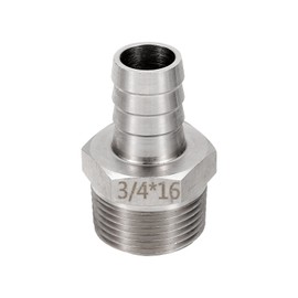 sourcing map Stainless Steel Barbed Fitting 3/4" NPT Male to 5/8" Hose ID for Home Brew Pipe Fitting Direct Thread Tower Connector Durable Construction