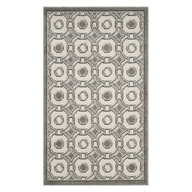 SAFAVIEH Amherst Collection AMT431E Mid-Century Modern Non-Shedding Living Room Entryway Foyer Hallway Bedroom Runner, 2'3" x 7' , Ivory / Grey