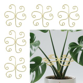 Azcom 5pcs Plant Stem Support，Metal Shaped Support Frame for Outdoor & Indoor Plant Growth Stereotypes-Small