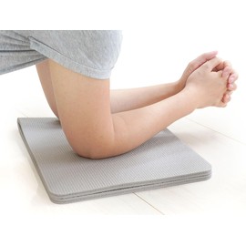 Mini Yoga Mat, 26.0 x 11.0 inches (66 x 28 cm), Durable, High Grip, Bifold and Compact (Pearl Gray)