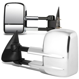DNA Motoring TWM-021-T111-CH Pair of Powered Heated Towing Side Mirrors Compatible With 99-02 Silverado/Sierra, 00-02 Tahoe/Yukon/Suburban, Chrome