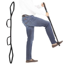 Vive Multi-Loop Leg Lifter Strap (41 Inches) - Rigid for Getting in and Out of Bed, Couch, Car and Wheelchair - Hip and Knee Surgery Recovery Kit with Hand Grips - for Adults, Elderly, Women and Men