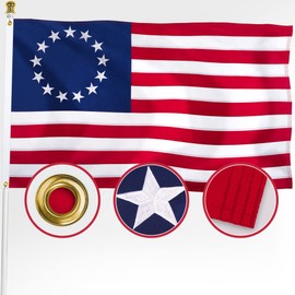 Betsy Ross Flag Outdoor 3x5 FT, Heavy Duty Spun Polyester 13 Colonies American Flag High Wind, Longest Lasting US Patriotic Flags for Outside with Embroidered Star, Brass Grommets