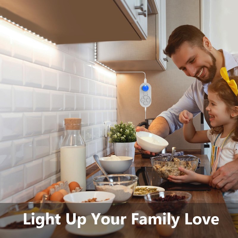 orgaror Motion Sensor LED Light Strip, Plug-in Under Cabinet Lights