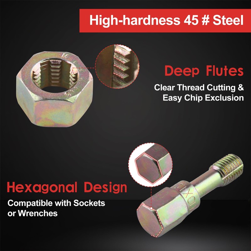 LEONTOOL 15 Pieces Metric Thread Chaser Set, M6 M8 M10