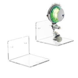 Sezanrpt 4 Inches Clear Small Wall Shelves, 4mm Thickness Acrylic Small Floating Shelf for Figures, Plants, Security Cameras, Speakers, Moisture-proof, 2 Pack