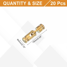 MECCANIXITY Brass Hidden Cylinder Hinges 4 x 25 mm Invisible Concealed Cylindrical Hinge 270 Degree Folding Support Small Hinge for DIY Crafts Jewelry Boxes Wooden Box Pack of 20