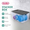 Sterilite 200 Quart Plastic Stacker Box, Lidded Storage Bin Container