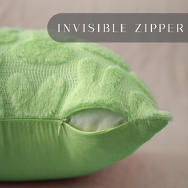 DFXSZ Easter Pillow Covers 20x20 inch Set of 2 Easter Decoration Green Rabbit Soft Plush Faux Fur Jacquard Throw Pillows for Bedroom Sofa Holiday Festivals Home Decor FHJ-010F20