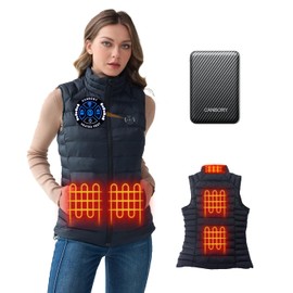 CANBORY Womens Heated Vest, Smart Electric Lightweight Heated Jacket, Battery Pack Included