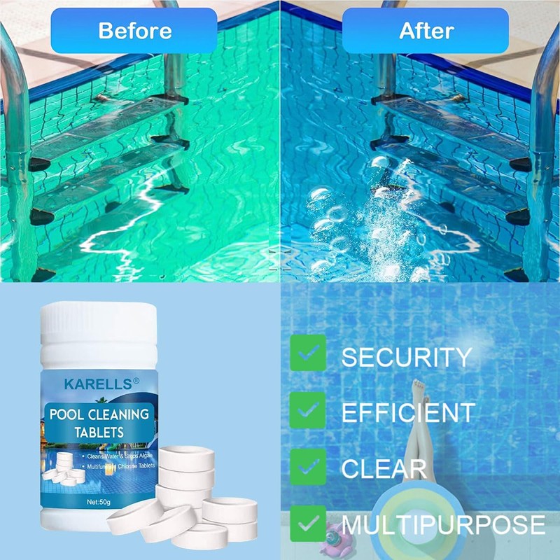 Chlorine Tablets for Swimming Pool and Spas,50g