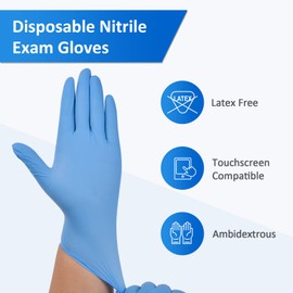 Schneider Nitrile Exam Gloves, 4mil, Blue, Medium 1000-ct Case, Disposable Latex-Free,Cleaning Gloves, Food Safe for Cooking & Food Prep, Powder-Free, Non-Sterile