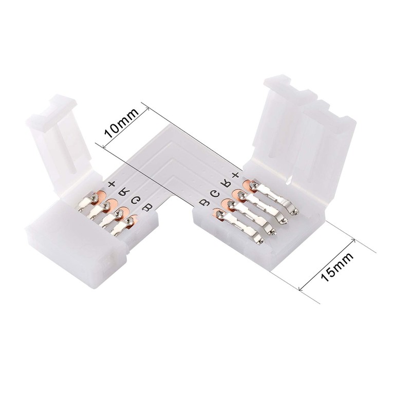 EKSAVE 4 Pin RGB LED Light Strip Connectors L Shape