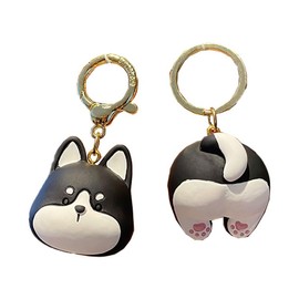 WEIGANGFANG WGF Cartoon Cute Husky Keychains Puppy Dog hip Key Rings Birthday Valentine’s Day Gift for Friends Lovers Girlfriends Boyfriends