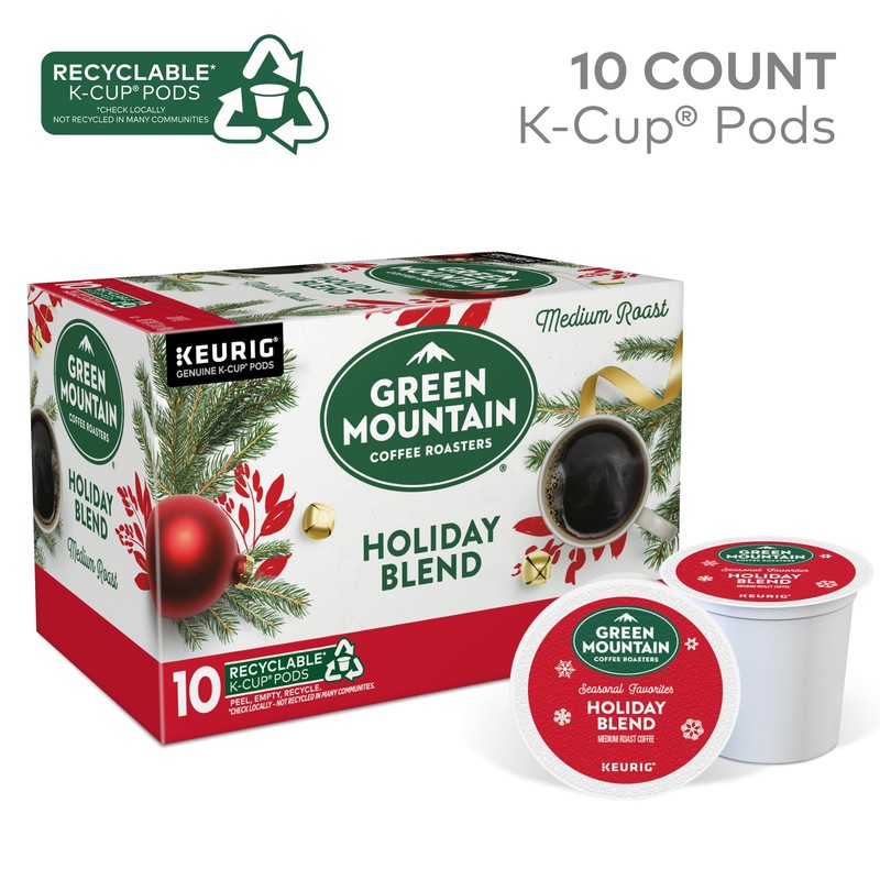 Green Mountain Coffee Roasters K-Cups, Holiday Blend, 10 Count