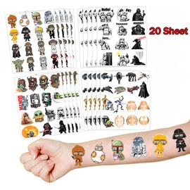 Galaxy Wars Temporary Tattoo Stickers 20 Sheet Universe Outer Space Birthday Party Favors Decorations Supplies for Boys Girls Gifts Classroom School Prizes Rewards