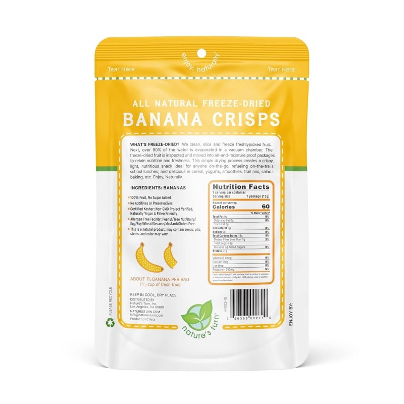 Delicious Anytime Freeze-Dried Banana Crisps - 6 Pack for Guilt-Free