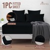 Pizuna 100% Cotton Small Single Fitted Sheet Black, 400 Thread