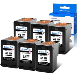 SuperInk Remanufactured Ink Cartridge Compatible for HP CH563WN 61 61 XL 61XL (Black,6-Pack)