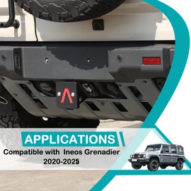 Hudiriy Car Trailer Hitch Cover Compatible with Ineos Grenadier 2020-2025 car Bon Steel Pulling Hook Dust Plug Square Mouth Protector External Accessories (Black)