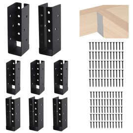 8 Pcs Concealed Joist Hangers,2"x 6" Outdoor Trim Concealed Flanges,Framing Bracket,Railing Brackets,Q235B Steel Powder-Coated Joist Hanger Fit for Beam,Swing, Handrail,Fence (8, 2X6)