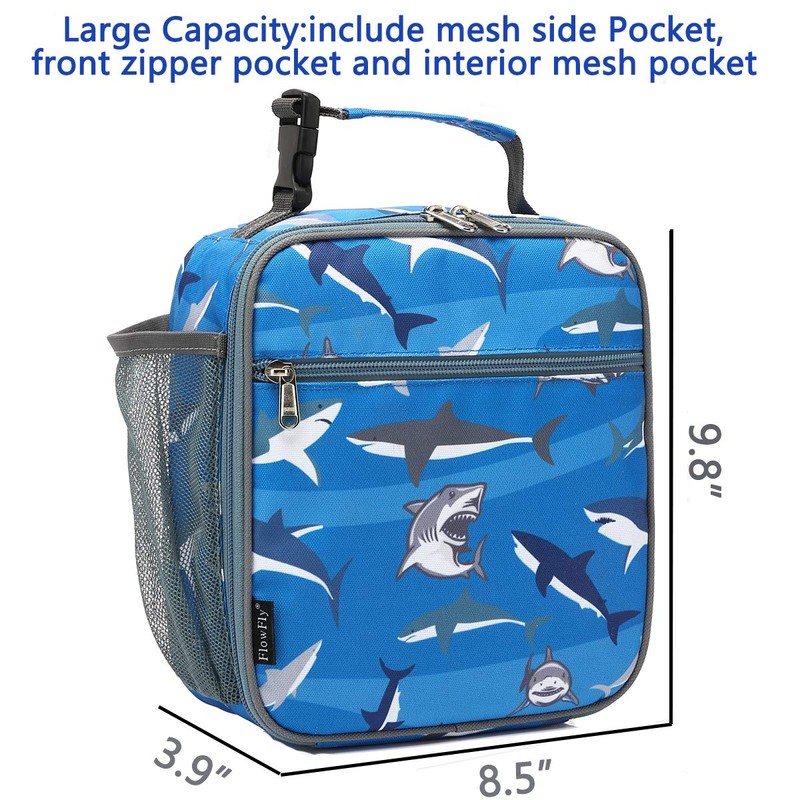 FlowFly Kids Lunch Box Insulated Soft Bag Mini Cooler Back