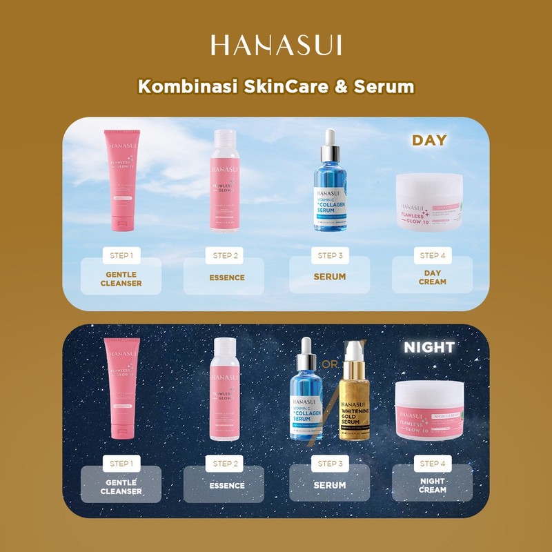 HITAM Hanasui Whitening Gold Serum - Anti-aging Bright & Glowing