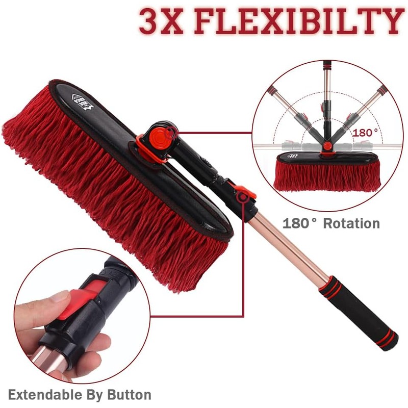 Car Duster Kit, Loop End, 3 Pcs | Telescoping handle