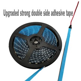 SOCAL-LED 5M 16.4ft Red Flexible LED Strip High Power Bright 300 SMD 5050 with Double Side Tape, IP65 Waterproof, Cuttable, Black PCB