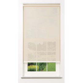 Linen Avenue, Customizable Cordless 1% Standard Solar Screen Roller Shade, 18" to 23" W X 66" H Fawn