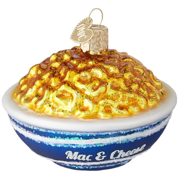 Old World Christmas Various Foods Glass Blown Ornaments for Christmas Tree, Bowl of Mac & Cheese