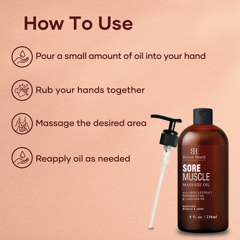 Botanic Hearth Sore Muscle Massage Oil | with Arnica Montana