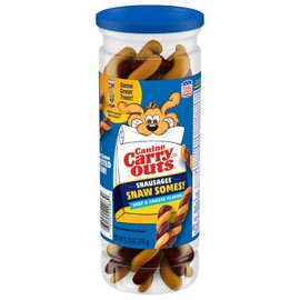 Canine Carry Outs Sausages Beef & Cheese Flavored, 9.75 oz (2 Pack)