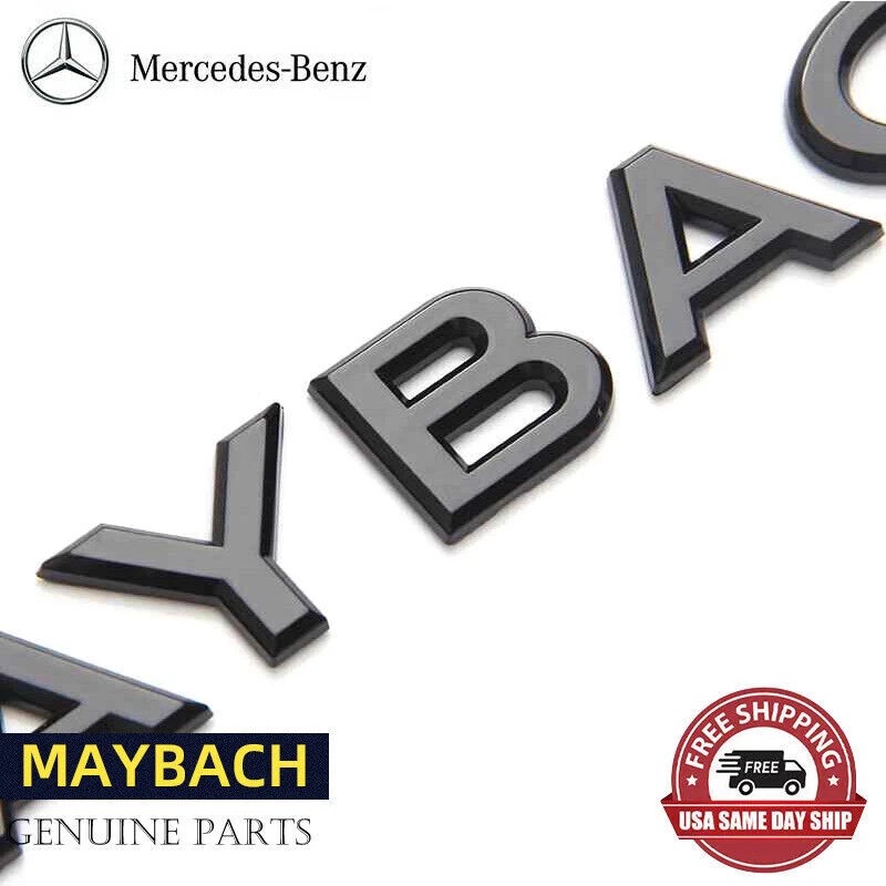 lite.brite MAYBACH Letter Gloss Black Side Rear Trunk Logo Emblem