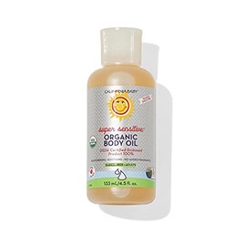 California Baby Super Sensitive Organic Baby Oil | Moisturizing | Unscented Baby Massage Oil For Newborn + Adults | Hypoallergenic | 133 ml / 4.5oz
