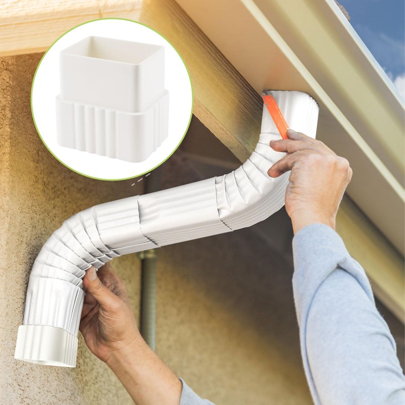UFURMATE 3x4 to 2x3 Downspout Adapter 1 Pack PVC Gutter