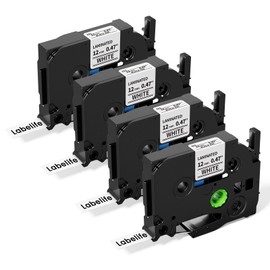 Labelife TZe TZ Tape 12mm 0.47 Laminated White Label Maker Tape Replacement for Brother P Touch Label Tape TZe-231 TZe231 Compatible with Brother PT-D210 PT-D220 PT-H110 PT-D410 PT-P710BT, 4-Pack