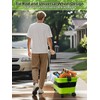 Collapsible Bucket 5.8 Gallon 22L with Wheels Handle Drain Plug
