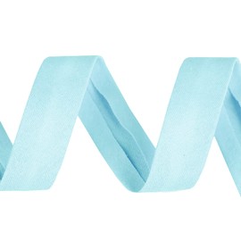 Elastic Cotton Bias Binding Tape 20 mm Pre-Fold Edging Tape 3 m Size 20 mm Pastel Blue