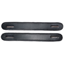 Congress Leather Pair of Black Leather Slotted Steamer Trunk Handles 100BLK