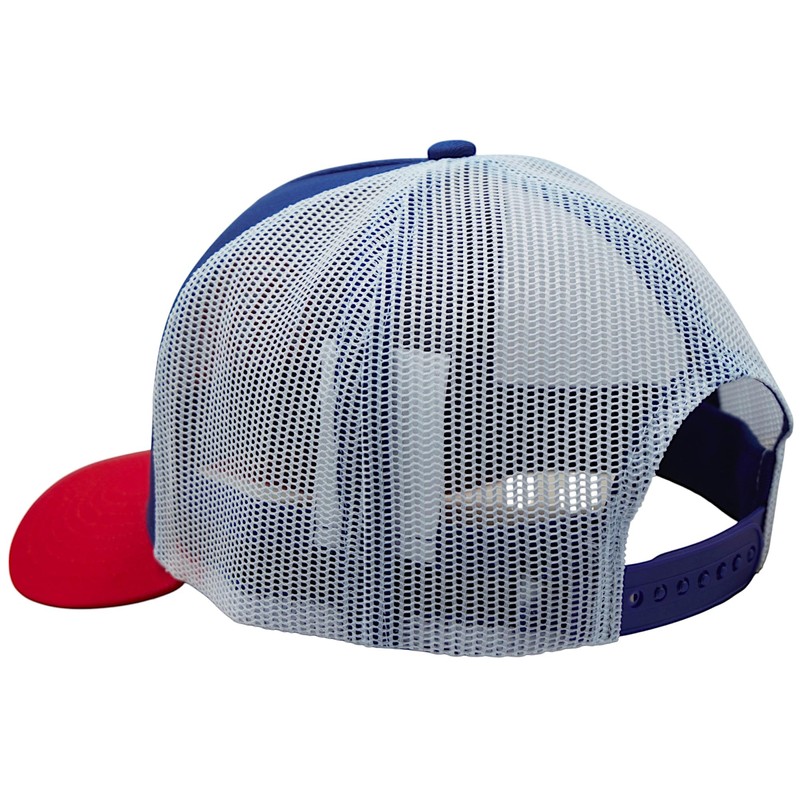 Bexxwell Trucker Cap Blue/White/Red with Logo Patch (Optimal Fit, Cap,