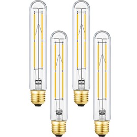 Leools Dimmable E26 LED Bulb 8W Equal 75 Watt Light Bulbs Soft White 3000K E26 Edison Bulb AC120V 800lm Tubular T9 T10 LED Bulb for Rustic Pendant,Chandeliers,Wall sconces E26 Light Bulbs 4Pack