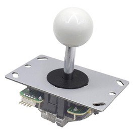 SANWA JLF-TP-8YT Original Joystick White - for Arcade Jamma Game 4 & 8 Way Adjustable, Compatible with Catz Mad SF4 Tournament Joystick (White Ball Top) S@NWA