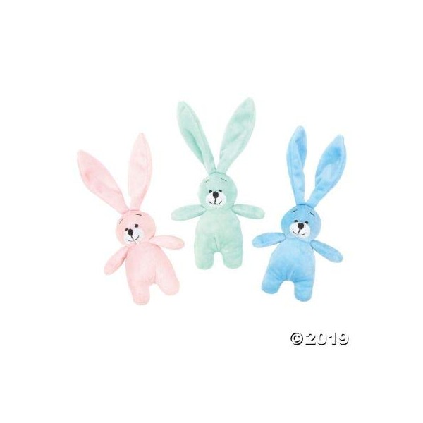 Fun Express Easter Pastel Plush Long Ear Bunnies - Toys
