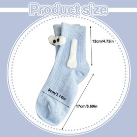 CATOR 2 Pairs of Magnetic Socks with Hands Birthday Hand in Hand Socks with Magnetic Arms Funny Silly Gifts Socks with Magnetic Hands for Women Men Girlfriend Couples - Blue & Grey