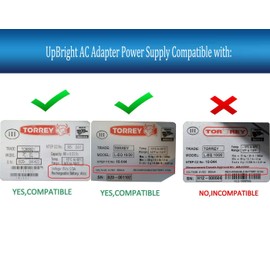 UpBright 6V AC/DC Adapter Compatible with Torrey Tor Rey PC-80L PC-80LT PC HS PCHS L-PC-40L LPC-40L PC-40LT PC-20 PC-20T L-EQ10/20 LEQ HS PC L-PC L-EQ Series Scale Voltage 6Vdc Power Supply Charger